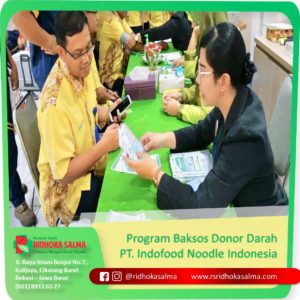 Program Baksos Donor Darah PT Indofood Noodle Indonesia bersama Rumah Sakit Ridhoka Salma Cikarang .
