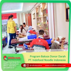 Program Baksos Donor Darah PT Indofood Noodle Indonesia bersama Rumah Sakit Ridhoka Salma Cikarang .